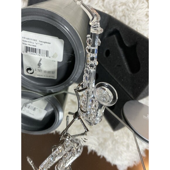 Swarovski Other - NEW IN BOX! Swarovski Silver Crystal 7477 007 Saxophone w/ Stand 211728 (4)